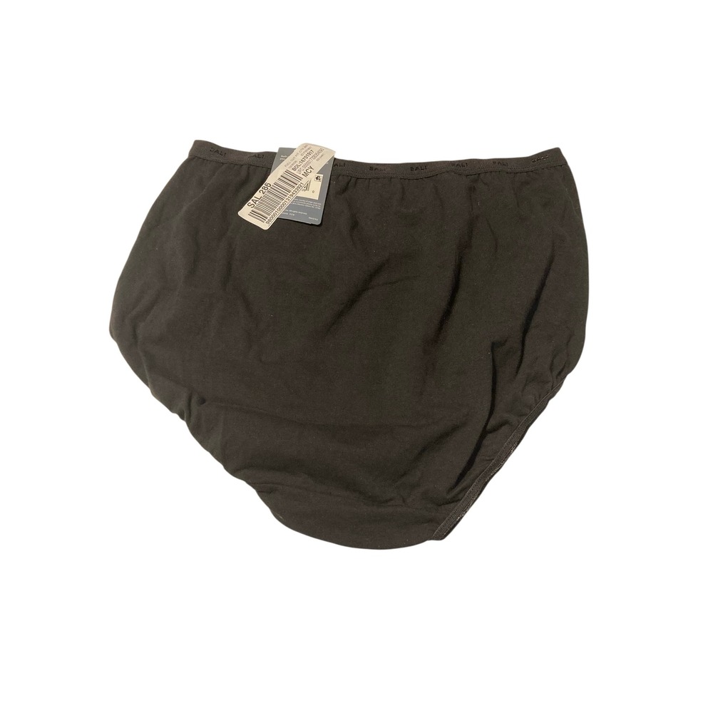 Bali Full-Cut-Fit Brief Panties Black Cotton Stretch XL 8 DF2324 New With Tags